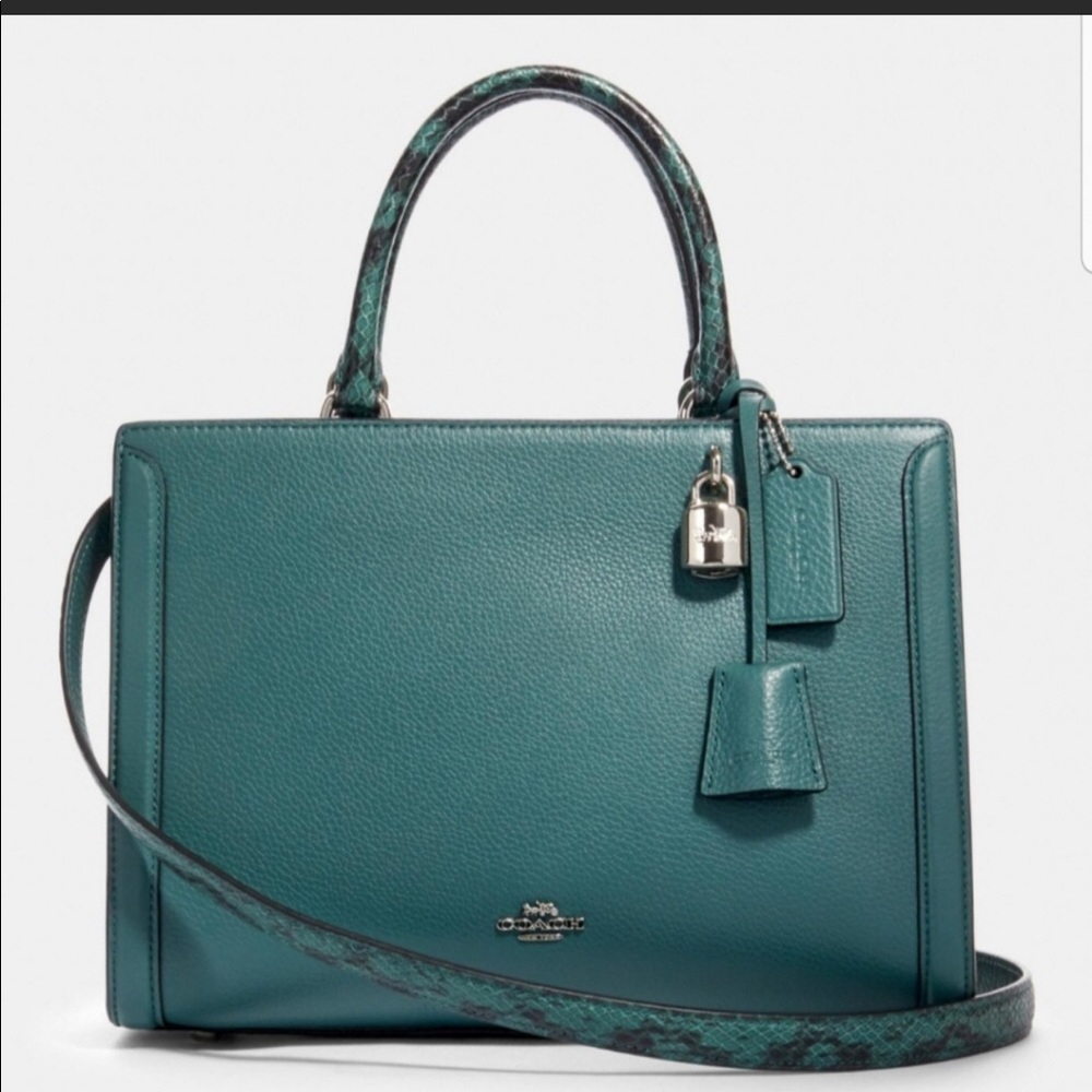 ❤️SALE❤️Coach Zoe carryall with snakeskin detail